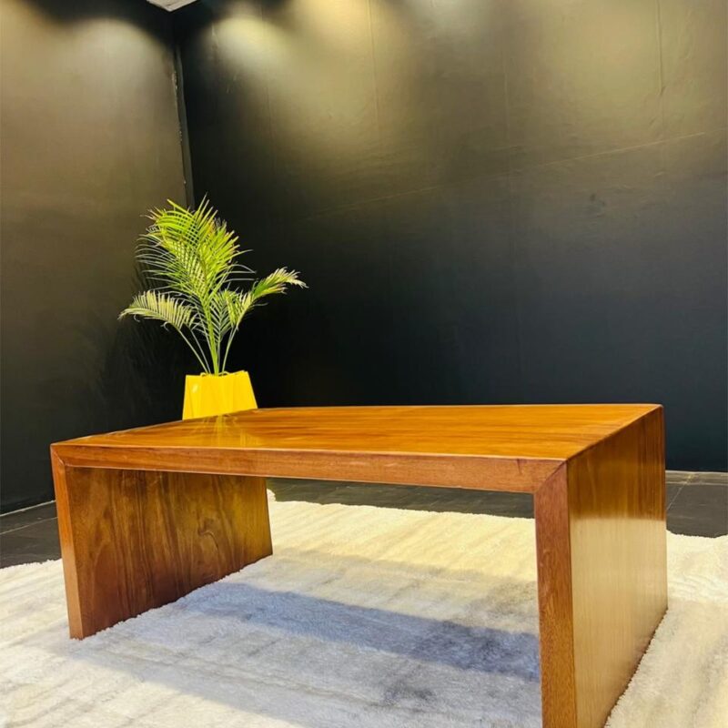 A simple rectangular mahogany table