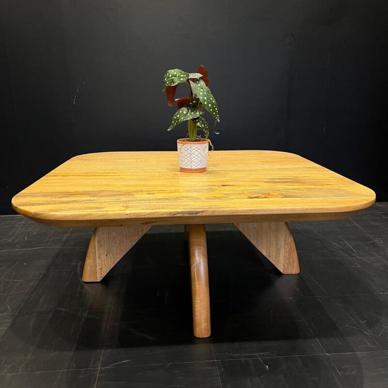 A smooth square coffee table