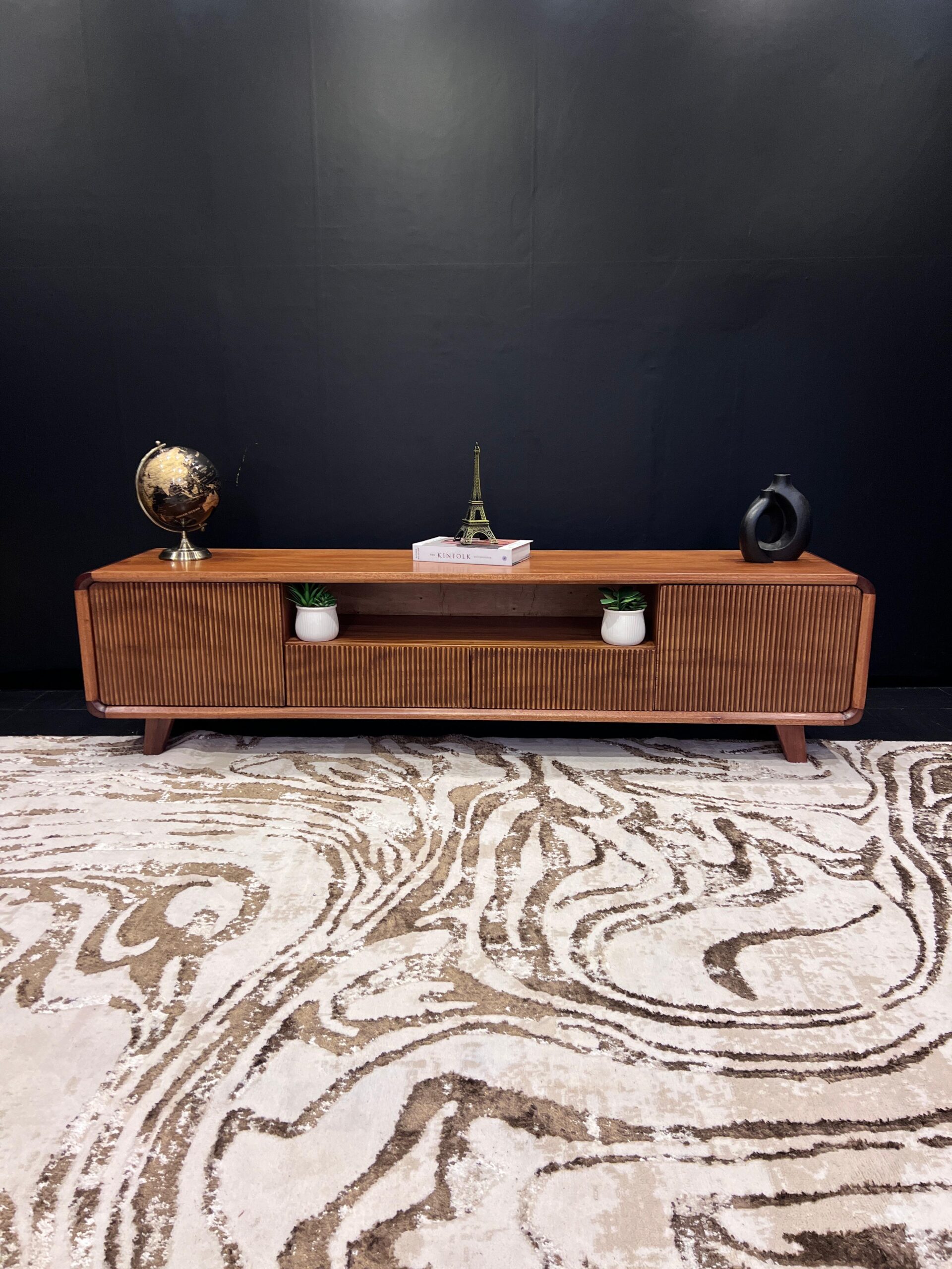 A refined mahogany tv stand