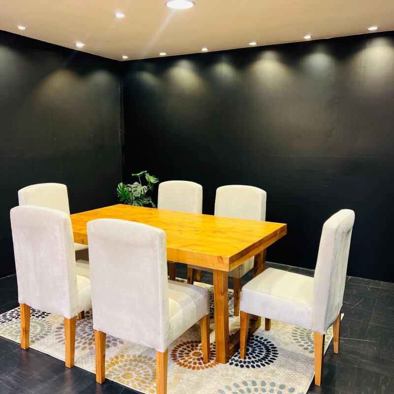 6 seater Cypress wood dining set