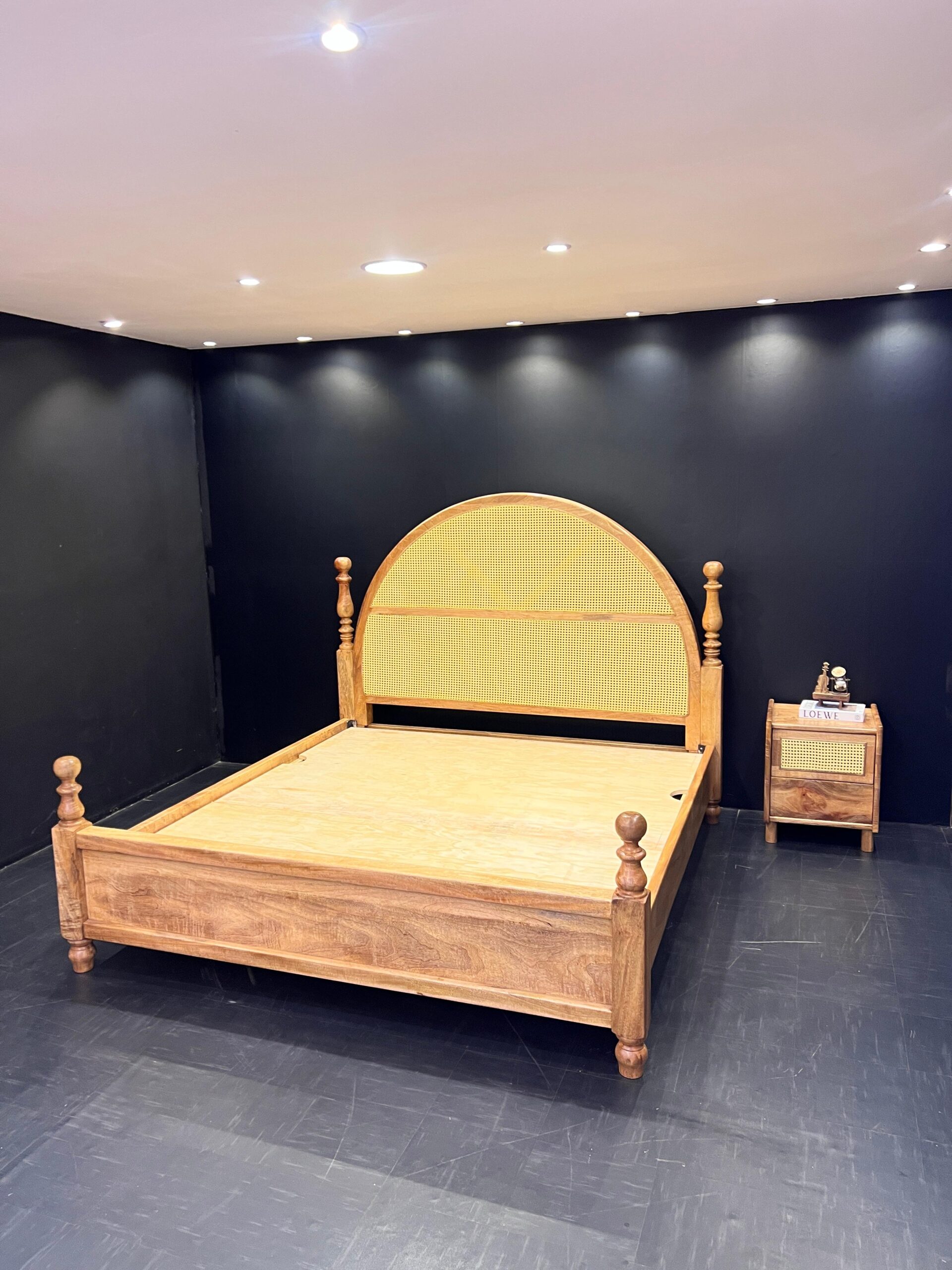 A sturdy mango wood bed