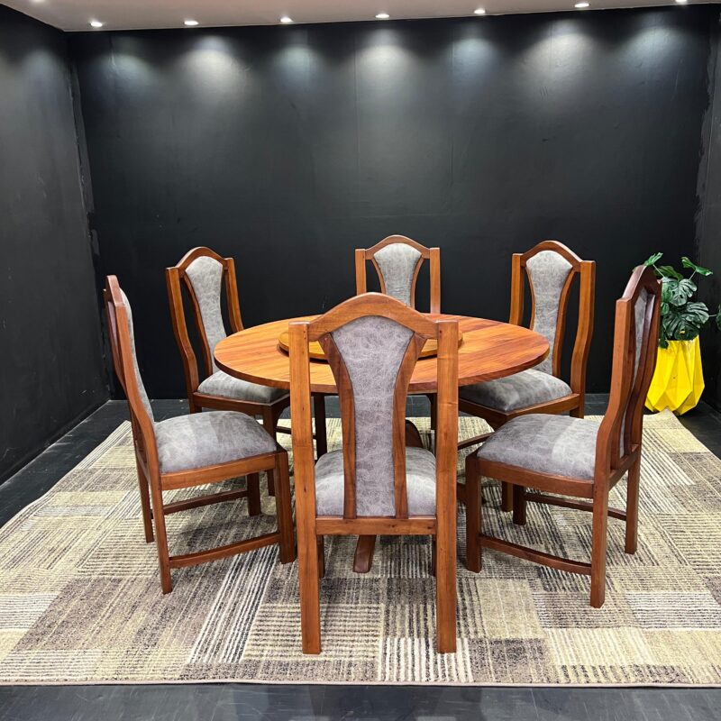 Elegant circular mahogany dining set