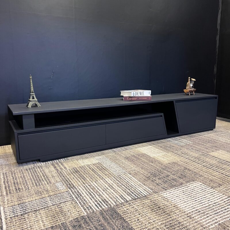 Sleek matt black MDF tv stand